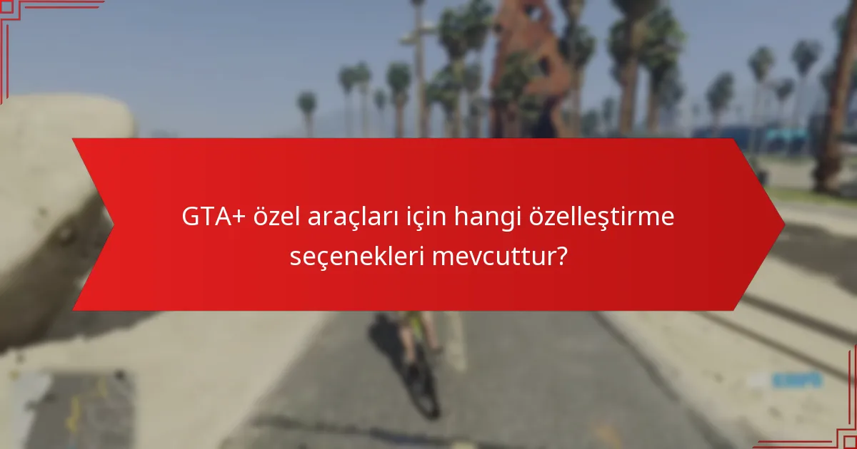 GTA+ özel araçları için hangi özelleştirme seçenekleri mevcuttur?